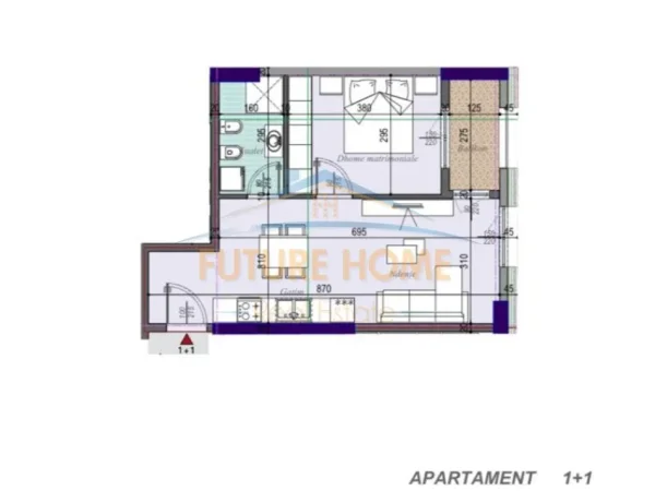 Tirane, shitet apartament 1+1+Ballkon Kati 3, 63 m² 82.000 € 