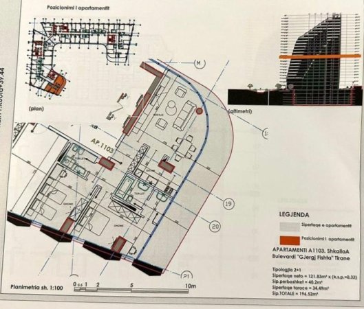Tirane, shes apartament 2+1+Aneks+Ballkon Kati 11, 717.100 € (Ekspozita Building)
