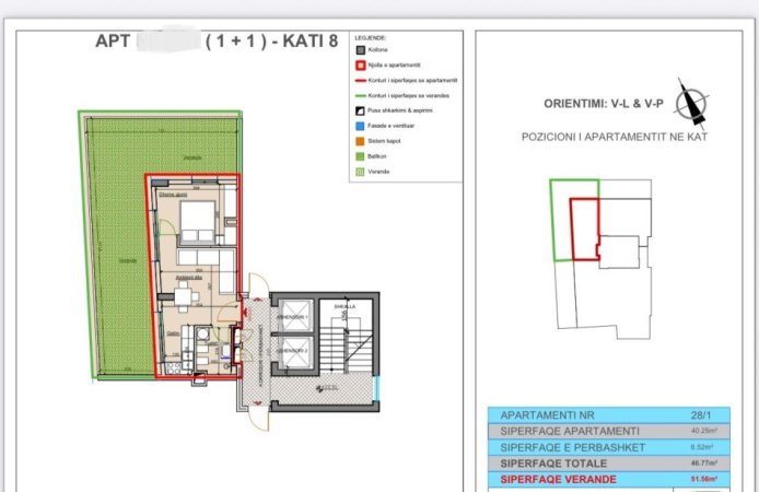 Tirane, shes garsonier 1+1 Kati 7, 98 m² 108.825 € (RRUGA Dritan Hoxha)
