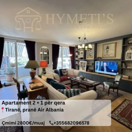 Tirane, jepet me qera apartament 2+1 Kati 3, 160 m² 2.800 € (Stadiumi Air Albania)