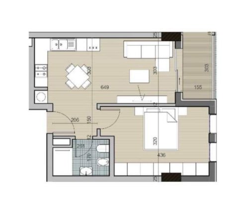 Tirane, shitet apartament 1+1 Kati 2, 64 m² 55000 Euro(Univers City)