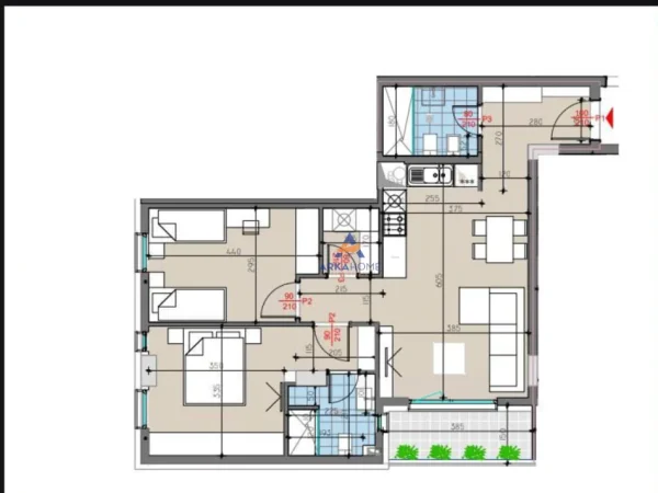 Tirane, shitet apartament 2+1+Ballkon Kati 3, 96 m² 385.200 € (RRUGA E KOSOVAREVE)