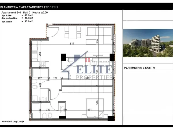 Tirane, shitet apartament 2+1+Ballkon Kati 0, 95 m² 109.480 € (Residenca Aluna)