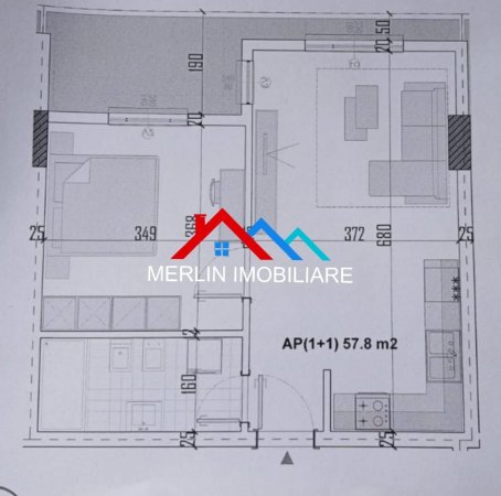 Tirane, shitet apartament 1+1+Ballkon Kati 3, 58 m² 60.000 € (BULEVARDI BLU,KAMEZ)