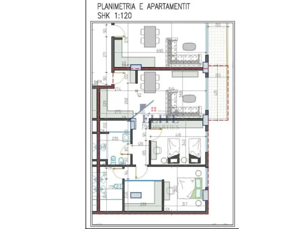 Tirane, shitet apartament 2+1+Ballkon Kati 3, 114 m² 136.884 € (Paskuqan)