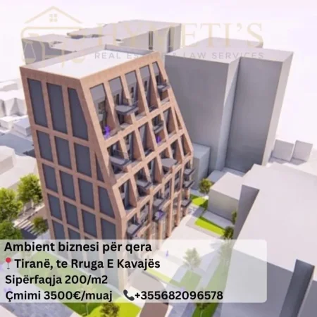 Tirane, jepet me qera ambjent biznesi , 200 m² 3.500 € (Rruga e Kavajës)