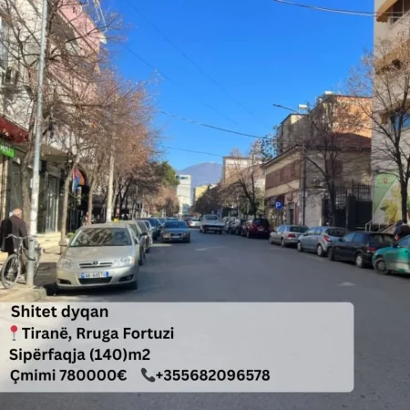 Tirane, shitet dyqan , 140 m² 780.000 € (Rruga Fortuzi)