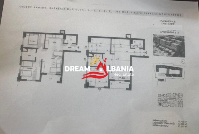 Tirane, shitet apartament 2+1 , 93 m² 139.750 € (ne nje prej komplekseve me prestigjoze ne zonen e Porcelanit)