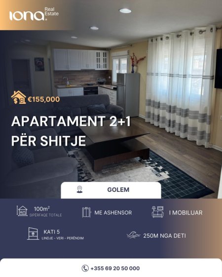 Golem, shitet apartament 2+1+Ballkon Kati 5, 100 m² 155.000 €