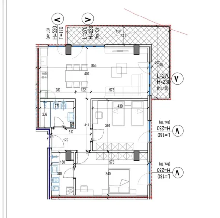 Tirane, shitet 2+1+Ballkon Kati 3, 146 m² 242,100 € (tek Rezidenca “Kodra e Diellit”)