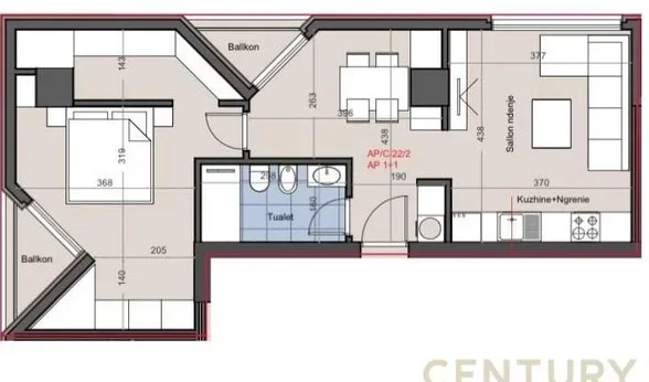 Tirane, shes apartament 1+1 , 93 m² 241.800 € (Rruga Muhamet Gjollesha)