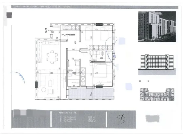 Tirane, shitet 2+1 Kati 1, 110 m² 77.400 € 