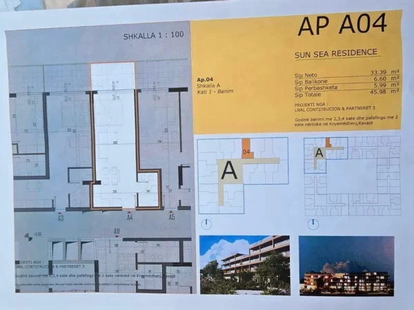 Golem, shitet garsonier 1+1 Kati 1, 46 m² 52.900 € 