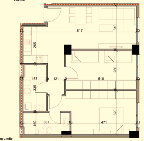 Tirane, shes apartament 2+1+Ballkon Kati 0, 95 m² 110.000 € (Aluna Residence)
