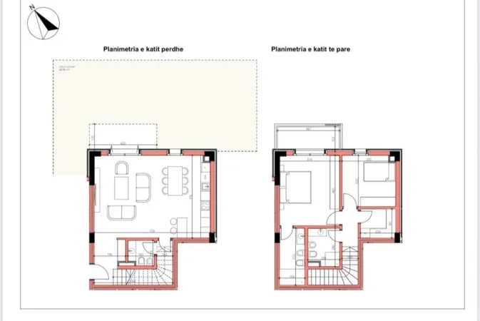 Tirane, shes Vile 2+1+Ballkon Kati 2, 144 m² 400.000 € (Mjull Bathore Dupleks Maison De La Terre)