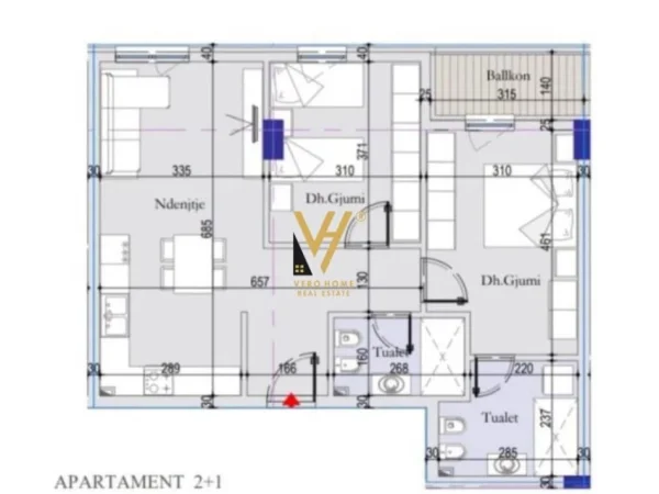 Tirane, shitet apartament 2+1+Aneks+Ballkon , 94 m² 123.500 € (CASA ITALIA)
