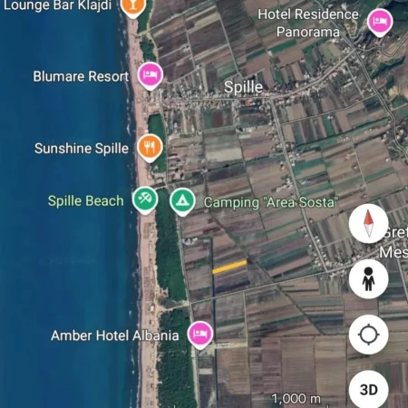 Spille, shitet truall ne bregdet , 2.800 m² 224.000 € (Spille,Kavaje)