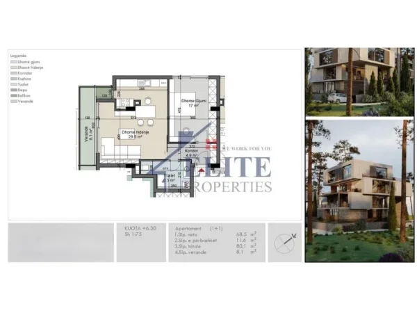 Durres, shitet apartament 1+1+Ballkon Kati 2, 70 m² 185.130 € 