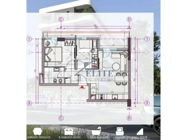 Durres, shitet apartament 2+1+Ballkon Kati 5, 76 m² 98.917 € 