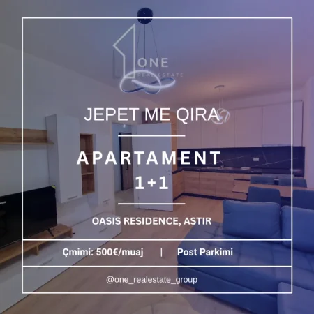 Tirane, jepet me qira apartament 1+1 Kati 4, 70 m²