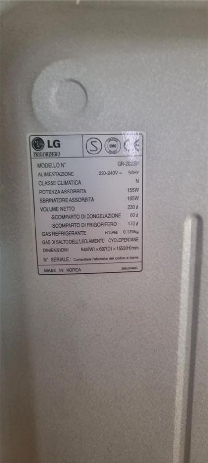 FRIGORIFER LG 230LITRA 99MIJ OKAZION PAK DITE