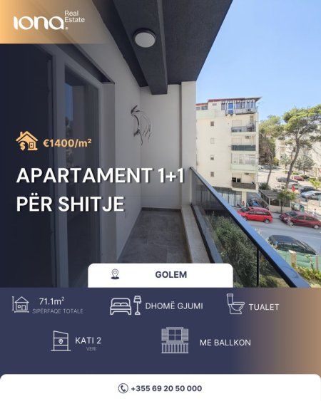Golem, shitet apartament 1+1+Ballkon Kati 2, 71 m² 