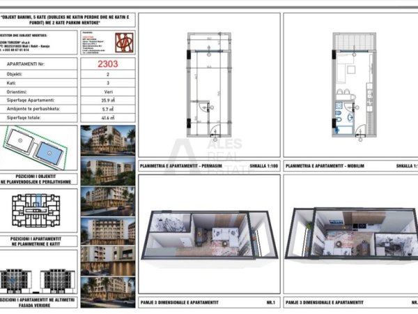 Mali Robit, shitet 1+1 Kati 3, 47 m² 51.700 €
