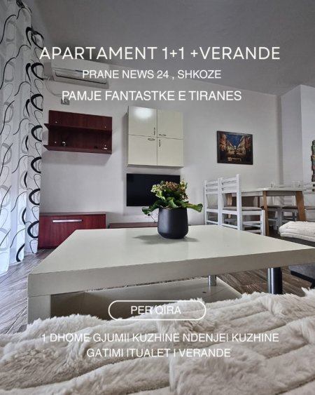 Tirane, jepet me qera apartament 1+1+Ballkon Kati 6, 65 m² 400 € 