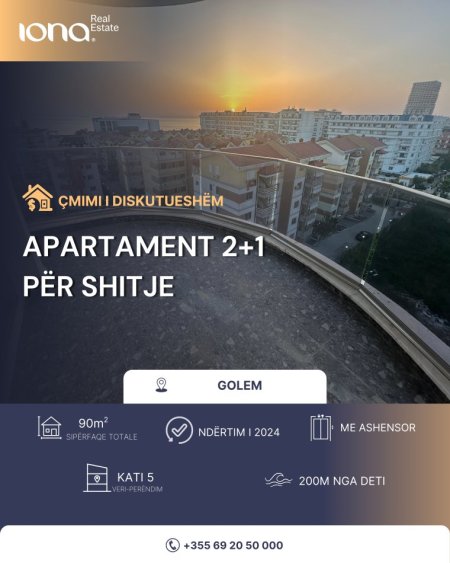 Golem, shitet apartament 2+1+Ballkon Kati 5, 90 m² (Prane Grand Blue Fafa)