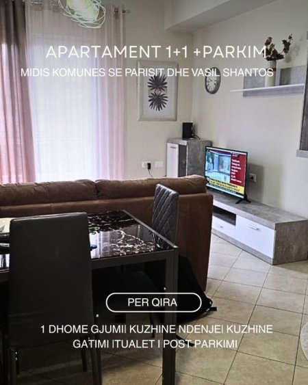 Tirane, jepet me qera apartament 1+1+Ballkon Kati 3, 70 m² 600 € 