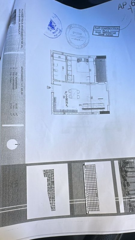 Tirane, shitet apartament 1+1+Ballkon Kati 6, 57 m² 75.000 € (PASKUQAN)