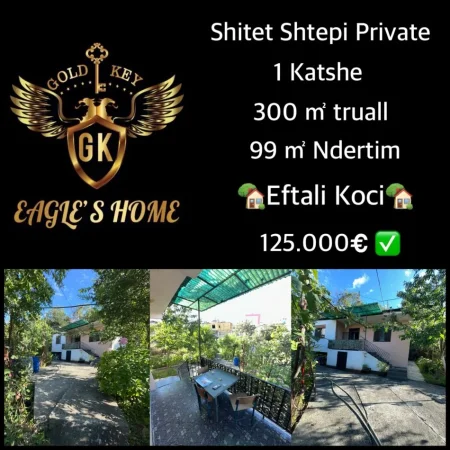 Durres, shes shtepi Kati 1, 125.000 € (HITET Shtepi Private • 1 Katshe + Truall Adresa: Shkolla Eftali Koci Sipërfaqja: 99 m² ndertim dhe 300 m² Çmimi: 125.000€)