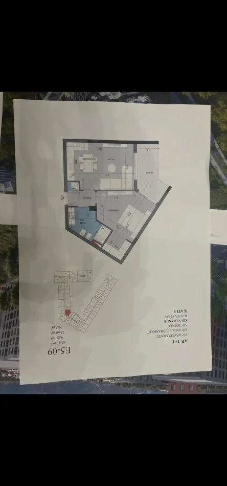 Tirane, shitet apartament 1+1 Kati 2, 73 m² 76.000 € (Paakuqan)