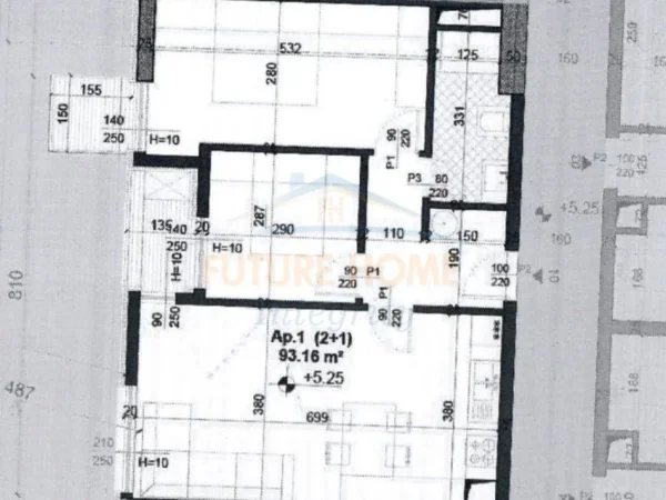 Tirane, shitet apartament 2+1 Kati 1, 93 m² 135.000 € (Fusha e Aviacionit)