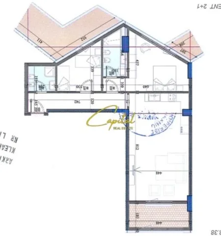 Tirane, shitet apartament 2+1 Kati 3, 128 m² 235.280 € (LAPRAKE)
