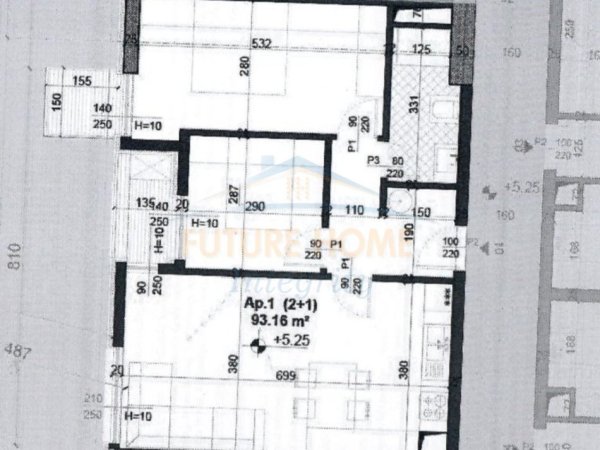 Tirane, shitet apartament 2+1 Kati 1, 93 m² 135.000 € (FUSHA AVIACIONIT KOMPLEKSI MEIS)