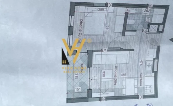 Tirane, shitet apartament 1+1+Ballkon Kati 5, 52 m² 68.000 € (UNIVERS CITY ,KAMEZ)