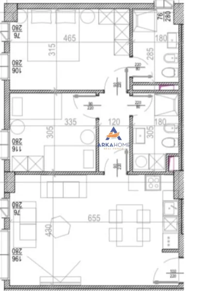 Tirane, shitet apartament 2+1+Ballkon Kati 9, 93 m² 176.035 € (Tirana Riverside)