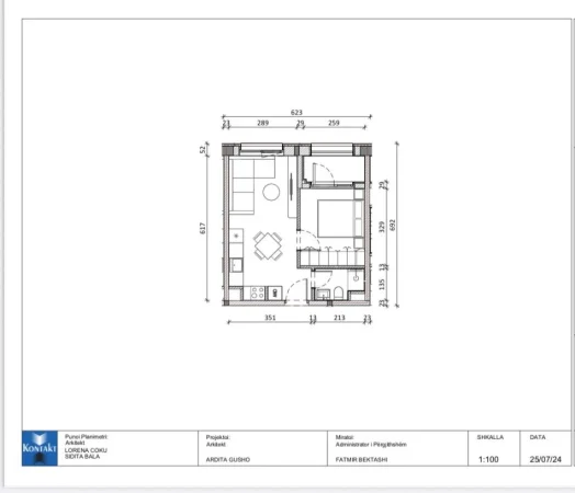 Tirane, shes apartament 1+1+Ballkon Kati 6, 47 m² 71.000 €