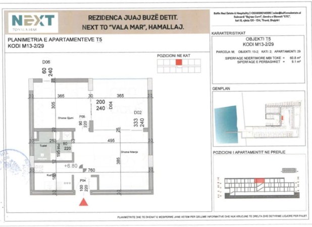 Gjiri Lalezit | Hamallaj, shitet apartament 1+1+Aneks+Ballkon Kati 2, 70 m² 170.000 € (Turquoise Marina)