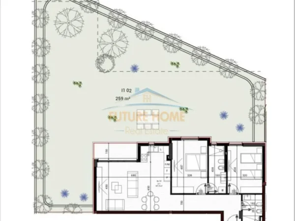 Tirane, shitet apartament 2+1 , 126 m² (Rezidenca Park Houses)