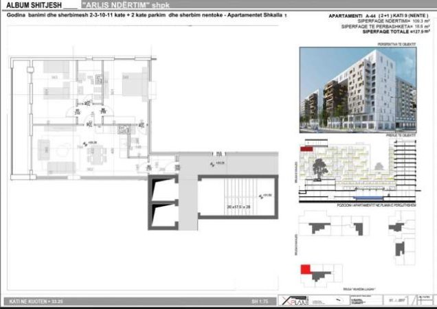 Tirane, shes apartament 2+1+BLK Kati 9, 128 m² 229.000 Euro (Rr. e Kavajes (Square 21))