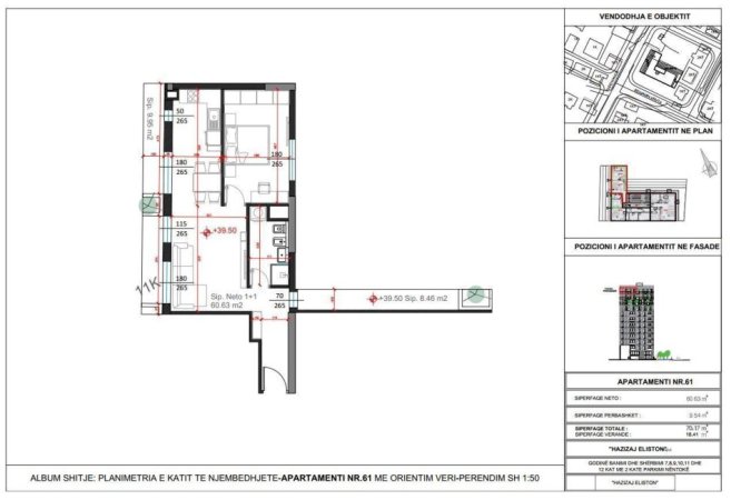 Tirane, shitet apartament 1+1 Kati 11, 88 m² 135.000 € (Ish Fusha e Aviacionit)