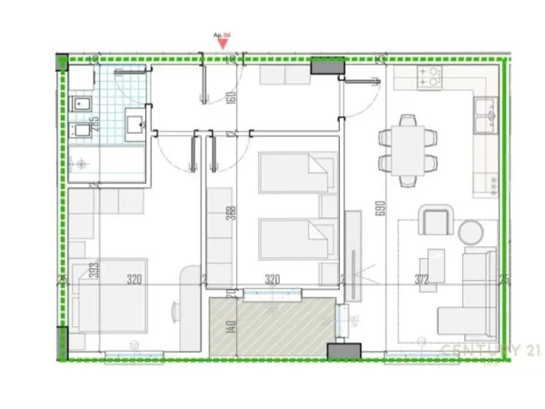 Tirane, shitet apartament 2+1+Aneks Kati 1, 89 m² 107.000 € (Paskuqan)