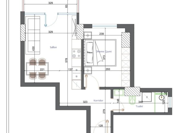 Tirane, shitet apartament 1+1 Kati 7, 60 m² 95.000 € (Astir)