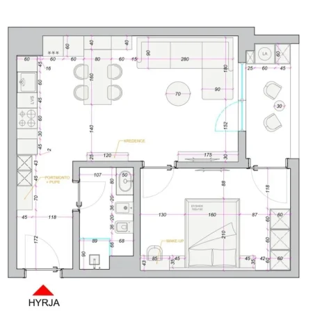 Tirane, shitet apartament 1+1 Kati 12, 73 m² 135.000 € 