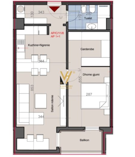 Tirane, shitet apartament 1+1+Ballkon Kati 12, 70 m² 216.000 € (RRUGA MUHAMET GJOLLESHA, KOMOPLEKSI HORA VERTIKALE)