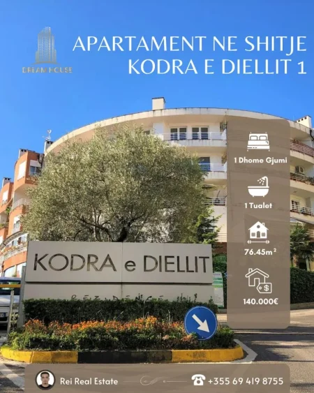 Tirane, shitet apartament 1+1+Ballkon Kati 1, 76 m² 140.000 € (Kodra e Diellit 1)