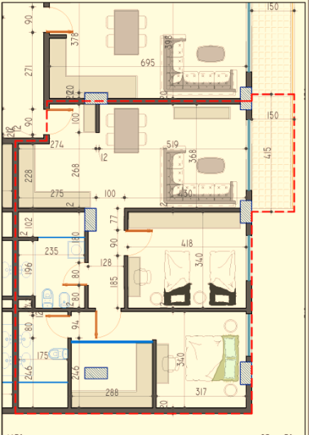Tirane, shes apartament 2+1+Ballkon Kati 3, 114 m² 131.200 € (Paskuqan)