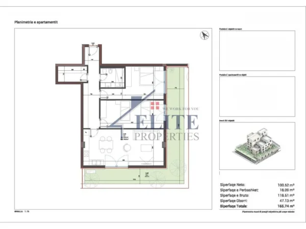 Dhermi - Palase, shitet apartament 2+1+Ballkon Kati 0, 166 m² 380.299 € (Drymadhes)